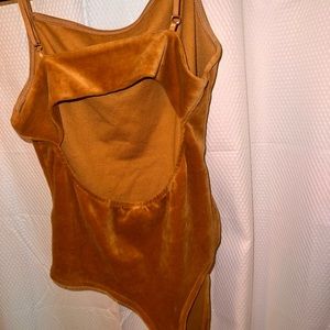 Mustard yellow open back top